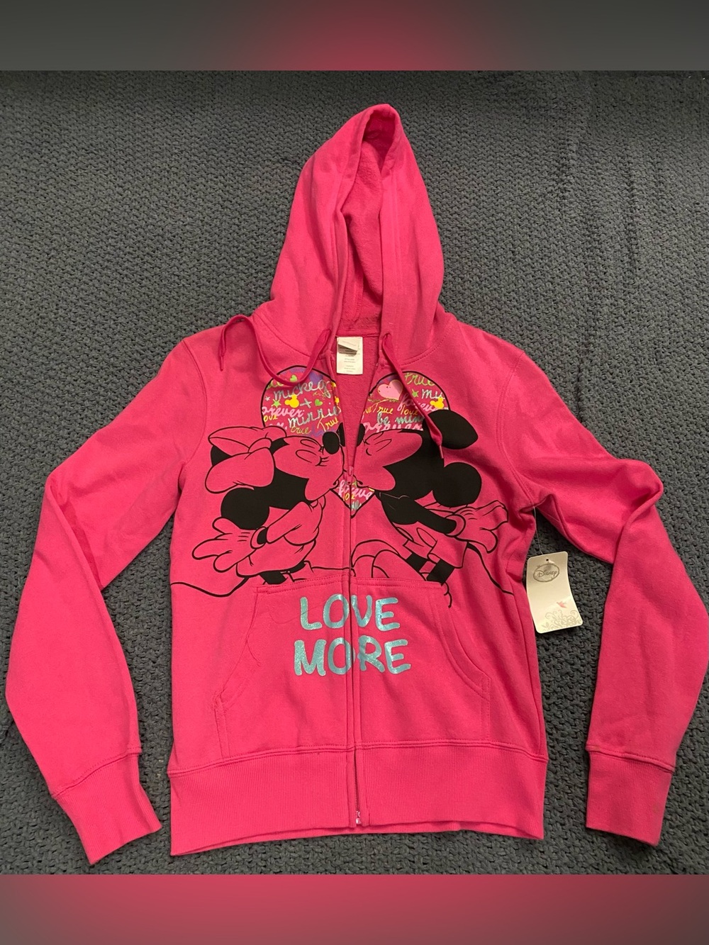 Disney Hot Pink Minnie & Mickey 'Love More' Zip Hoodie